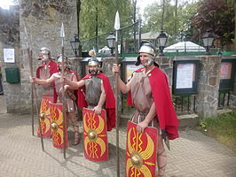 Romeinse soldaten aan de ingang openluchttheater