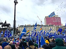 Eine Demonstration für die Unabhängigkeit in Glasgow 2019