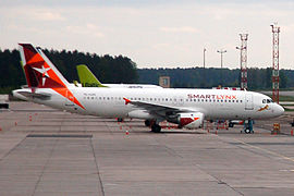 SmartLynx Airlines-maskin på Riga internasjonale lufthavn.