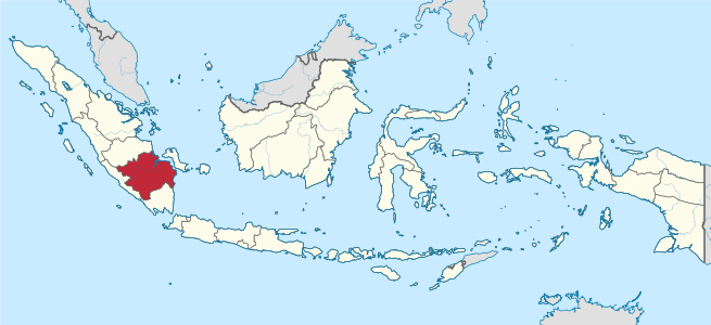 Peta Lokasi Provinsi Sumatera Selatan di Indonesia