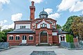 Als florentiner Geschlechterturm gestalteter Schornstein des Alten Krematoriums Hamburg, erbaut 1890–1891[14]