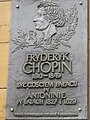 Plaque commemorating the visits of Fryderyk Chopin