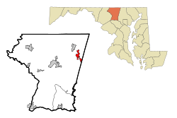 Location of Hampstead, Maryland
