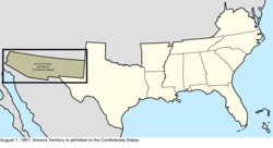 Map of the change to the Confederate States on August 1, 1861