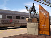 A Commonwealth Railways Stainless Steel Carriage pictured at Alice Springs