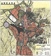 Hermann Jansen tarafından 1932'de hazırlanan, Jansen planı olarak da bilinen Ankara'nın nazım planı.