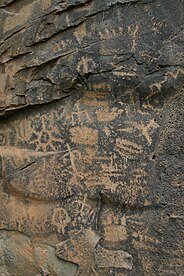 The Keyhole Sink Petroglyphs, as they appeared before being vandalized