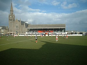 Der Bellslea Park während eines Heimspiels des FC Fraserburgh