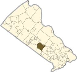 Location of Warwick Township in Bucks County