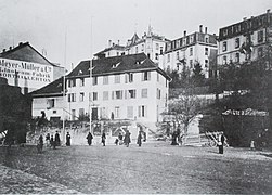 1895 – an der Stelle des Rordorf-Hauses in der Bildmitte beginnt heute die Weinbergstrasse