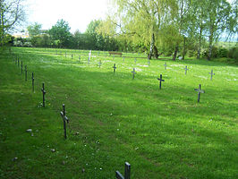 Overzicht van de graven op de Duitse militaire begraafplaats in Dürrerhof