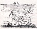 Frontispiece to Forbes's Natural History of the European Seas (Forbes's initials are in the lower right of this cartoon depicting deep sea dredging for marine fauna)