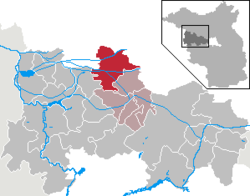 Elhelyezkedése Brandenburg térképén