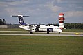 Bombardier Q400 w barwach PLL LOT w Porcie Lotniczym Gdańsk im. Lecha Wałęsy