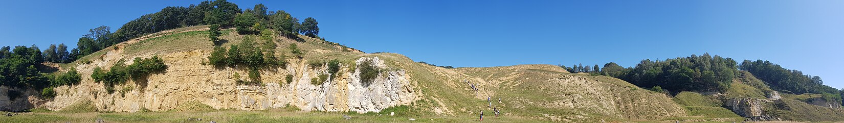 panorama van meer dan 180 graden vanaf de bodem van de groeve