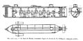 Schnittzeichnung der CSS Hunley, 1863