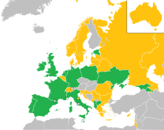 Mapa z zaznaczeniem państw uczestniczących