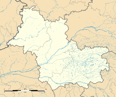 Mapa konturowa Loir-et-Cher, w centrum znajduje się punkt z opisem „Saint-Gervais-la-Forêt”