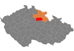 Lage des Okres Hradec Králové