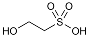 Structuurformule van 2-hydroxyethaansulfonzuur