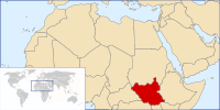 Location of South Sudan