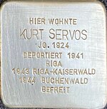 Stolperstein für Kurt Servos