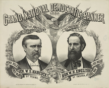A campaign poster with two men's faces on it