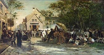 Russischer Wochenmarkt, 1874 (WVZ F0126), Öl auf Leinwand, 74 × 130 cm, Museum Kunst der Westküste