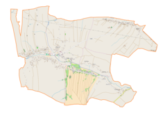 Mapa konturowa gminy Gać, w centrum znajduje się punkt z opisem „Wolica”