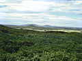 Ausblick von der Warte in Richtung Burgruine Straufhain