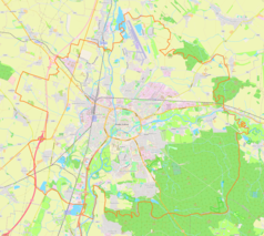 Mapa konturowa Hradec Králové, w centrum znajduje się punkt z opisem „ČPP Aréna”