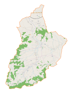 Mapa konturowa gminy Iwierzyce, po prawej znajduje się punkt z opisem „Nockowa”