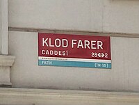 Paris'teki Claude Farrère caddesi