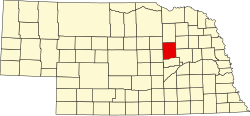 Karte von Boone County innerhalb von Nebraska