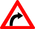 Right hand curve sign  New version File:Right hand curve sign (India).svg