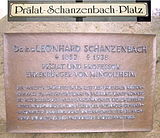 Gedenktafel beim Prälat-Schanzenbach-Platz