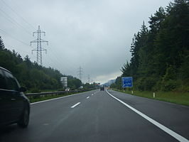 De A11 bij Sankt Niklas an der Drau