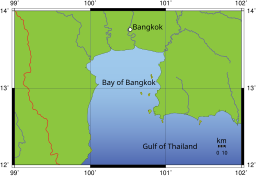 Sattahip Bay อ่าวสัตหีบ is located in Bay of Bangkok