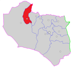 Map of Boshruyeh County in South Khorasan province