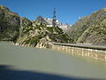 Grimsel Hospiz auf dem Spittelnollen mit Seeuferegg-Staumauer und Bunker Seeuferegg West