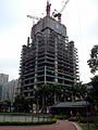 The skyscraper under construction in December 2012