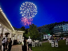 Fireworks on the lawn to celebrate memorial day