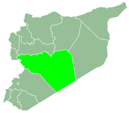 Humus ilinin gösterildiği bir Suriye haritası.