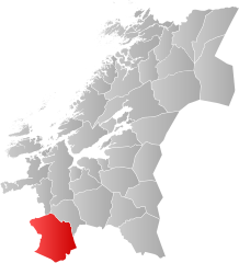 Lage der Kommune in der Provinz Trøndelag