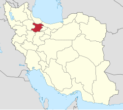 Lage der Provinz Qazvin im Iran