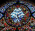 Glasfenster, Kathedrale von Canterbury: Gottes Hand kommt aus dem Himmel