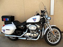 An Israeli military police Harley-Davidson Sportster.