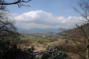 Koblach, Blick von der Burgruine Neuburg