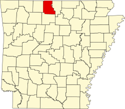 Karte von Marion County innerhalb von Arkansas