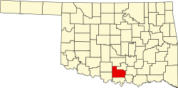 Karte von Carter County innerhalb von Oklahoma
